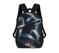 sinyumoney Witch with Galaxy Hat Zaino Per La Scuola Stampato in 3D Borsa Scolastica Per Ragazzi E Ragazze Zaino Per Bambini Zaino Da Viaggio 17inch