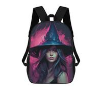 sinyumoney Witch's Enchanted Hat Zaino Scolastico Stampato in 3D Per Bambini, Zaino Scolastico Casual Alla Moda Per Bambini Studenti 17inch