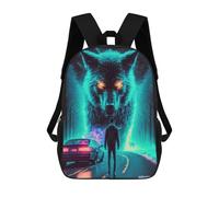 sinyumoney Wolf Encounter on The Road Zaini Casual Per Bambini, Borse Scolastiche Per Ragazzi E Ragazze, Zaini Per Libri, Zaini 17inch