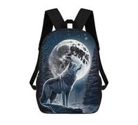 sinyumoney Wolf Howling at Moon -4 Zaino Scolastico Per Bambini, Stampato in 3D, Borsa Scolastica Alla Moda, Borsa Scolastica Casual Per Ragazzi, Studenti Delle Scuole Elementari E Medie 17inch