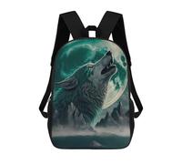 sinyumoney Wolf Howling at Moon Zaini Casual Per Bambini, Borse Scolastiche Per Ragazzi E Ragazze, Zaini Per Libri, Zaini 17inch