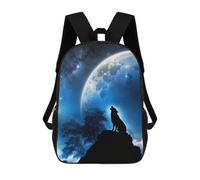 sinyumoney Wolf Howling at Moon Zaino Per La Scuola Stampato in 3D Borsa Scolastica Per Ragazzi E Ragazze Zaino Per Bambini Zaino Da Viaggio 17inch
