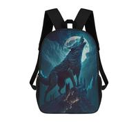 sinyumoney Wolf Howling at Moon Zaino Scolastico Stampato in 3D, Borse Scolastiche Per Ragazzi E Ragazze, Zaino Per Laptop Per Bambini/studenti/adulti 17inch
