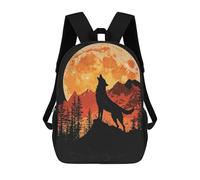 sinyumoney Wolf Howling at The Moon Zaino Per Bambini, Borsa Scolastica Di Grande Capacità, Zaino Per Studenti, Zaino Per Ragazzi, Ragazze, Adulti, Adolescenti 17inch