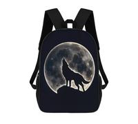 sinyumoney Wolf Howling Under Moon Zaino Scolastico Alla Moda Per Studenti, Adatto A Ragazzi E Ragazze, Ideale Per Viaggi All'aperto E Attività Ricreative. 17inch