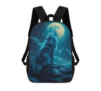 sinyumoney Wolf Howling Zaino Per Bambini Borsa Scolastica Per Ragazzi Cartone Animato Stampa 3D Borsa Scolastica Per Studenti Zaino Per Laptop Per Ragazzi E Ragazze 17inch