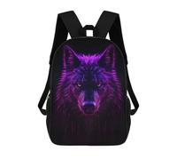 sinyumoney Wolf Magenta Neon Zaino Scolastico Alla Moda Per Studenti, Adatto A Ragazzi E Ragazze, Ideale Per Viaggi All'aperto E Attività Ricreative. 17inch