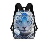 sinyumoney Wolf Pack Majesty Zaini Stampati 3D Per Bambini, Borse Da Scuola Alla Moda Per Ragazzi, Studenti Della Scuola Elementari E Del Collegio, Ritratto di cristallo Tiger, 17"