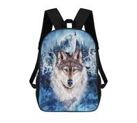 sinyumoney Wolf Pack Moonlit Forest Zaino Scolastico Per Bambini Stampato in 3D Per Bambini, Zaini Da Viaggio, Borse Per Libri Per Ragazzi, Studenti Delle Scuole Elementari 17inch