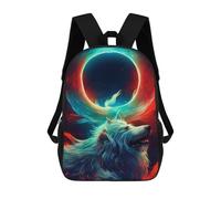 sinyumoney Wolf Spirit Ring Art Zaini Per Bambini Zaino Scolastico Borsa Scolastica Stampata in 3D Borsa Scolastica Per Ragazzi Studenti Delle Scuole Elementari E Medie 17inch