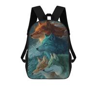 sinyumoney Wolf Spirit Trio Zaino Impermeabile Da Viaggio, Borsa Per Computer Per Campus, Viaggi All'aperto, Sport 17inch