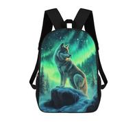 sinyumoney Wolf Under The Northern Lights Zaino Scolastico Zaini Scolastici Per Ragazze Zaini Per Ragazzi Con Tasche Borsa Scolastica Alla Moda Zaino Per Bambini 17inch