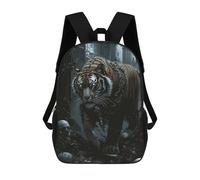 sinyumoney Wolf with Glowing Eyes Zaini Stampati 3D Per Bambini, Borse Da Scuola Alla Moda Per Ragazzi Borse Da Viaggio Borse Scuola Scuola Scuola Studenti, Chained Tiger In Ruins, 17"