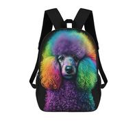 sinyumoney Wolf - Zaino scolastico per adolescenti, con stampa 3D, regolabile, con tasche alla moda, per bambini, ragazzi, ragazze, studenti e adolescenti, Poodle Style 6, 17"