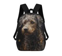 sinyumoney Wolf - Zaino scolastico per adolescenti, con stampa 3D, regolabile, con tasche alla moda, per bambini, ragazzi, ragazze, studenti e adolescenti, Poodle Dog Magical Realm, 17"