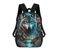 sinyumoney Wolf's Majesty Nature's Symphony Zaino Per Ragazzi, Studenti Adolescenti, Zainetti Per Ragazze, Borse Per Bambini, Scuola Elementare, Scuola Media, Borsa Per Libri 17inch