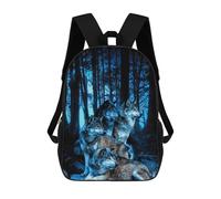 sinyumoney Wolves in The Moonlit Forest Zaino Per Ragazzi, Studenti Adolescenti, Zainetti Per Ragazze, Borse Per Bambini, Scuola Elementare, Scuola Media, Borsa Per Libri 17inch
