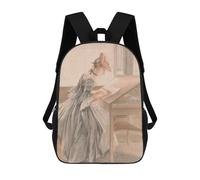sinyumoney Woman Drawing at Desk Zaino Scolastico Per Bambini, Borsa Scolastica Stampata in 3D Per Ragazzi, Studenti Delle Scuole Elementari E Medie 17inch