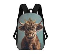 sinyumoney Yak King Pastel Crown Zaino Scolastico Alla Moda Per Studenti, Adatto A Ragazzi E Ragazze, Ideale Per Viaggi All'aperto E Attività Ricreative. 17inch
