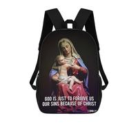 sinyumoney Yin And Yang Koi Fish Zaini Per Bambini, Zaini Stampati In 3D, Zaini Per Studenti Della Scuola Elementare E Del College, Ragazzi E Ragazze, Mary Mother Of God, 17"