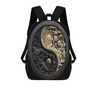 sinyumoney Yin And Yang Poster Zaino Per Bambini, Zaino Scolastico Per Bambini, Zaini Scolastici Stampati in 3D Per Ragazzi E Studenti Adolescenti 17inch