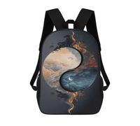 sinyumoney Yin Yang Day And Night Zaino Scolastico Per Bambini Stampato in 3D Per Bambini, Zaini Da Viaggio, Borse Per Libri Per Ragazzi, Studenti Delle Scuole Elementari 17inch