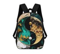 sinyumoney Yin Yang Kintsugi Harmony Zaino Scolastico Per Bambini Stampato in 3D Per Bambini, Zaini Da Viaggio, Borse Per Libri Per Ragazzi, Studenti Delle Scuole Elementari 17inch