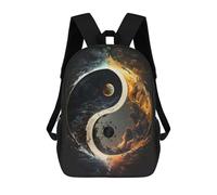 sinyumoney Yin Yang Sun And Moon Zaini Per Bambini Zaino Scolastico Borsa Scolastica Stampata in 3D Borsa Scolastica Per Ragazzi Studenti Delle Scuole Elementari E Medie 17inch