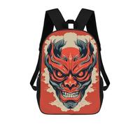 sinyumoney Yokai Oni Japanese Mask Zaino Scolastico Per Bambini, Stampato in 3D, Borsa Scolastica Alla Moda, Borsa Scolastica Casual Per Ragazzi, Studenti Delle Scuole Elementari E Medie 17inch