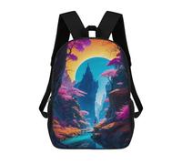sinyumoney Zaini 3D Per Bambini, Borse Da Scuola Neon Gridiron Glory Borsa Da Scuola Stampato 3D Per Ragazzi Studenti Di Scuola E Del College, Japan Fantasy Landscape, 17"