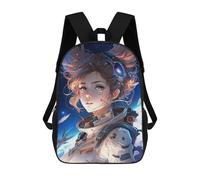 sinyumoney Zaini 3D Per Bambini, Borse Da Scuola Neon Gridiron Glory Borsa Da Scuola Stampato 3D Per Ragazzi Studenti Di Scuola E Del College, Astronaut Girl, 17"