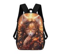 sinyumoney Zaini 3D Per Bambini, Borse Da Scuola Neon Gridiron Glory Borsa Da Scuola Stampato 3D Per Ragazzi Studenti Di Scuola E Del College, Fata Fox Girl Anime, 17"