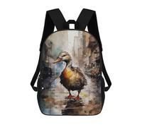 sinyumoney Zaini 3D Per Bambini, Borse Da Scuola Neon Gridiron Glory Borsa Da Scuola Stampato 3D Per Ragazzi Studenti Di Scuola E Del College, Duck In The City, 17"
