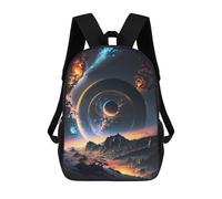 sinyumoney Zaini 3D Per Bambini, Borse Da Scuola Sunset Anime Cityscape Borsa Da Scuola Stampato 3D Per Ragazzi Studenti Di Scuola E Del College, Cosmic Alien Landscape, 17"