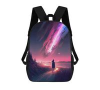 sinyumoney Zaini 3D Per Bambini, Borse Da Scuola Sunset Anime Cityscape Borsa Da Scuola Stampato 3D Per Ragazzi Studenti Di Scuola E Del College, Fantasy Galaxy Sky, 17"