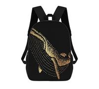 sinyumoney Zaini 3D Per Bambini, Zaini Scolastici Gold Whale 19 Zaini Scolastici Stampati in 3D Per Ragazzi, Studenti Delle Scuole Elementari E Medie 17inch