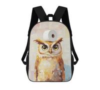 sinyumoney Zaini Blissful Cute Fox Zaino Scuola Per Bambini Borsa Scuola Stampa 3D Per Ragazzi Studenti Di Scuola E Del College, Gufo con carta da parati, 17"