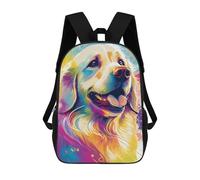 sinyumoney Zaini Colorful Golden Retriever Portrait Zaino Scolastico Per Bambini Borsa Scolastica Borse Scolastiche Stampate in 3D Per Ragazzi Studenti Delle Scuole Elementari E Medie 17inch