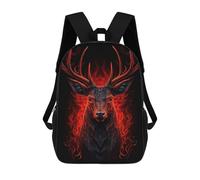 sinyumoney Zaini Deer Red And Black Animals Zaino Scolastico Per Bambini Borsa Scolastica Borse Scolastiche Stampate in 3D Per Ragazzi Studenti Delle Scuole Elementari E Medie 17inch