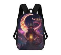 sinyumoney Zaini Dragon Gate Moonlit Sky Zaino Scolastico Per Bambini Borsa Scolastica Borse Scolastiche Stampate in 3D Per Ragazzi Studenti Delle Scuole Elementari E Medie 17inch
