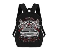 sinyumoney Zaini Eagle in Tuxedo Zaino Scuola Per Bambini, Borsa Scuola Stampa 3D Per Ragazzi Studenti Di Scuola Scuola E Del College, Classic Car With Guns, 17"