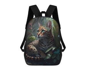 sinyumoney Zaini Enchanted Forest Feline Zaino Scolastico Per Bambini Borsa Scolastica Borse Scolastiche Stampate in 3D Per Ragazzi Studenti Delle Scuole Elementari E Medie 17inch