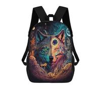 sinyumoney Zaini Enchanted Wolf Portrait -14 Zaino Scolastico Per Bambini Borsa Scolastica Borse Scolastiche Stampate in 3D Per Ragazzi Studenti Delle Scuole Elementari E Medie 17inch