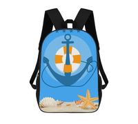 sinyumoney Zaini Magical Night Cat Zaino Scuola Per Bambini Zaino Scuola Stampato In 3D Per Bambini Studenti Primari E Secondari, Nautical Beach Decor Set, 17"