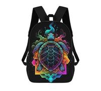 sinyumoney Zaini Neon Turtle Zaino Scolastico Per Bambini Borsa Scolastica Borse Scolastiche Stampate in 3D Per Ragazzi Studenti Delle Scuole Elementari E Medie 17inch
