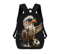 sinyumoney Zaini Oriental Shorthair Zaino Scuola Per Bambini Borsa Scuola Stampa 3D Per Ragazzi Studenti Di Scuola E Del College, Cool Eagle Soccer Player, 17"