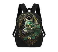sinyumoney Zaini Per Bambini Abstract Geometric Wolf Zaino Scolastico Zaino Per Bambini Borsa Scolastica Zaini Da Viaggio Borse Per Libri Zaino Stampato in 3D Per Bambini E Bambine 17inch