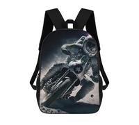 sinyumoney Zaini Per Bambini Astronaut Motorcycle Moon Ride Zaino Scolastico Per Bambini Stampato in 3D Zaini Scolastici Alla Moda Per Bambini Studenti 17inch