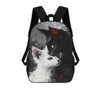 sinyumoney Zaini Per Bambini Black And White Cats Zaino Scolastico Zaino Per Bambini Borsa Scolastica Zaini Da Viaggio Borse Per Libri Zaino Stampato in 3D Per Bambini E Bambine 17inch