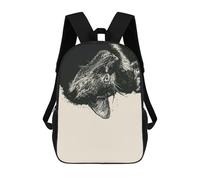 sinyumoney Zaini Per Bambini Black Cat Portrait Zaino Scolastico Zaino Per Bambini Borsa Scolastica Zaini Da Viaggio Borse Per Libri Zaino Stampato in 3D Per Bambini E Bambine 17inch
